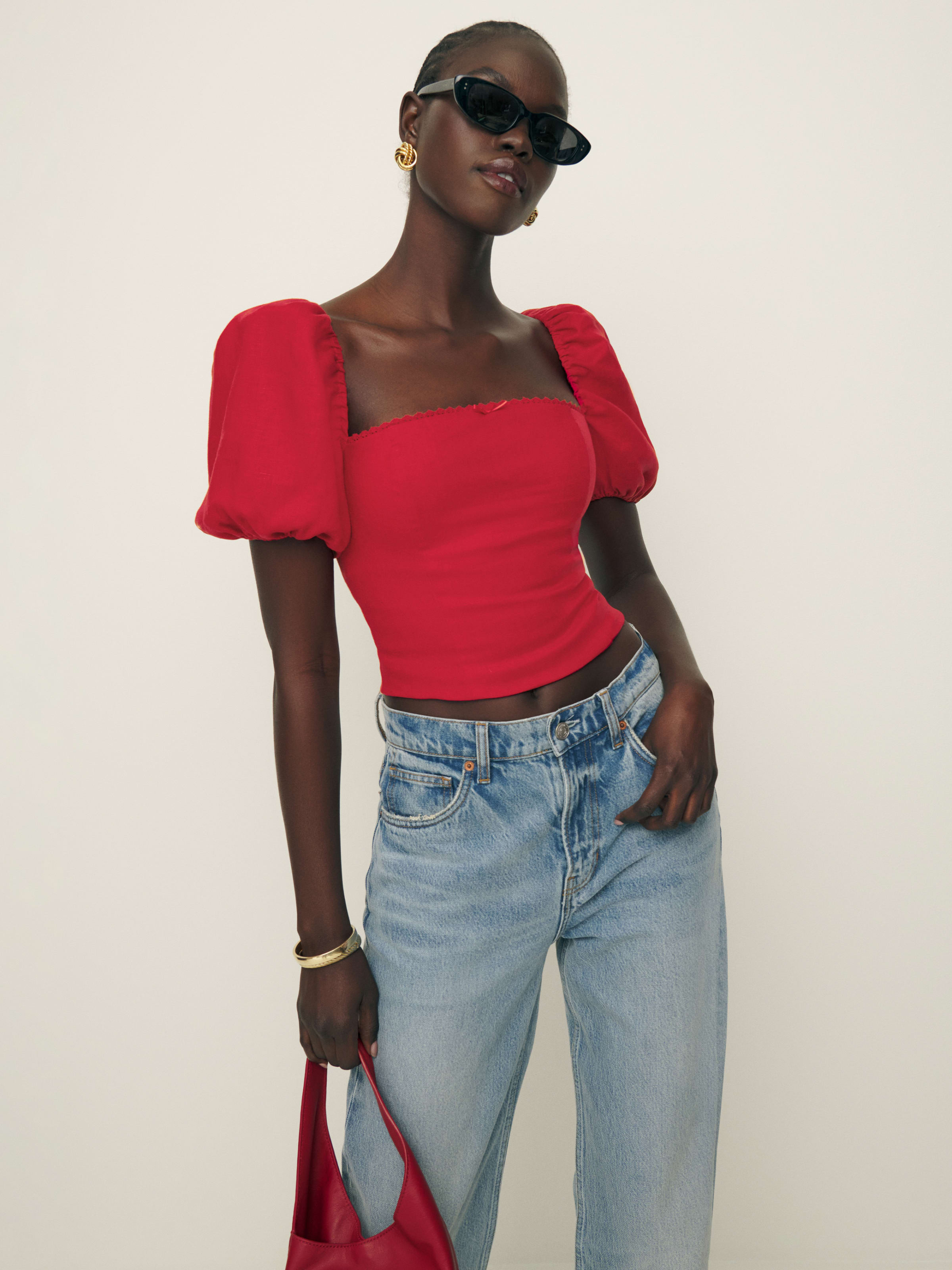 Marella Linen Top | Reformation (Global)