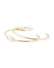 Set Of 2 Gold Baraoque Pearl Amiya Cuff Bracelets | TJ Maxx