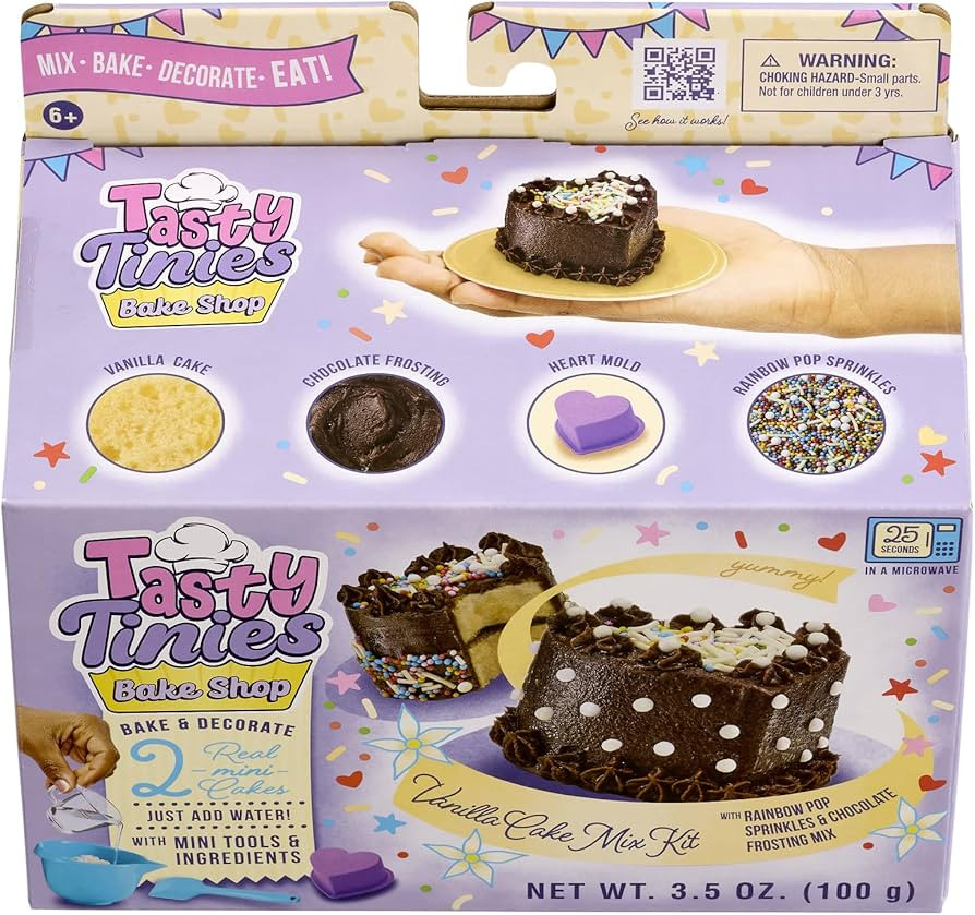 Amazon.com: Goliath Tasty Tinies Bake Shop Vanilla Cake Mix Kit with Rainbow Pop Sprinkles & Choc... | Amazon (US)