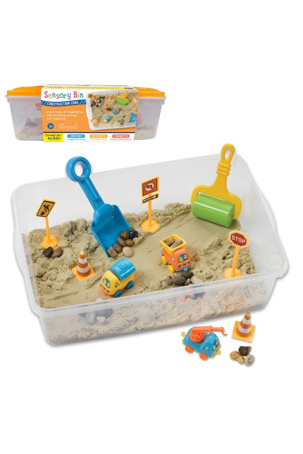 Sensory Bin - Construction Zone | The Frilly Frog