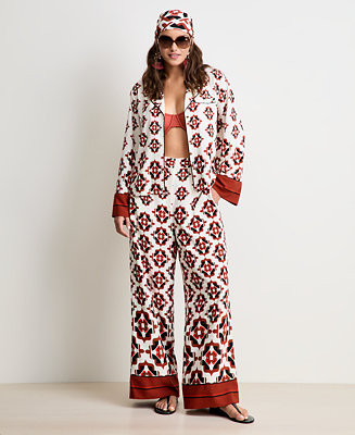 Women's Medallion-Print Wide-Leg Pants, Macy's Exclusive - On 34th | Alix Friedberg Capsule Colle... | Macy's