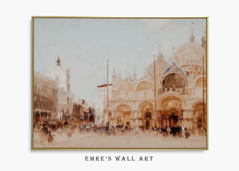 Venice Painting, Vintage Watercolor Painting, Antique Cityscape Print, Italy Wall Art Print, Digi... | Etsy (US)
