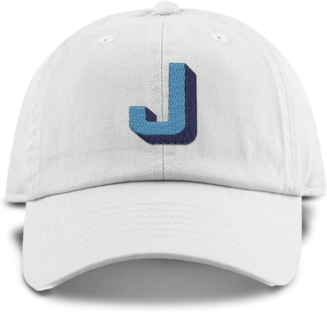 Monogram Initial Modern Shadow Letter Baseball Cap - Toddler, Youth Kids, and Adult Adjustable Wh... | Amazon (US)