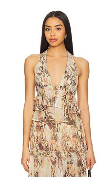 AFRM Blythe Top in Shine Snake from Revolve.com | Revolve Clothing (Global)