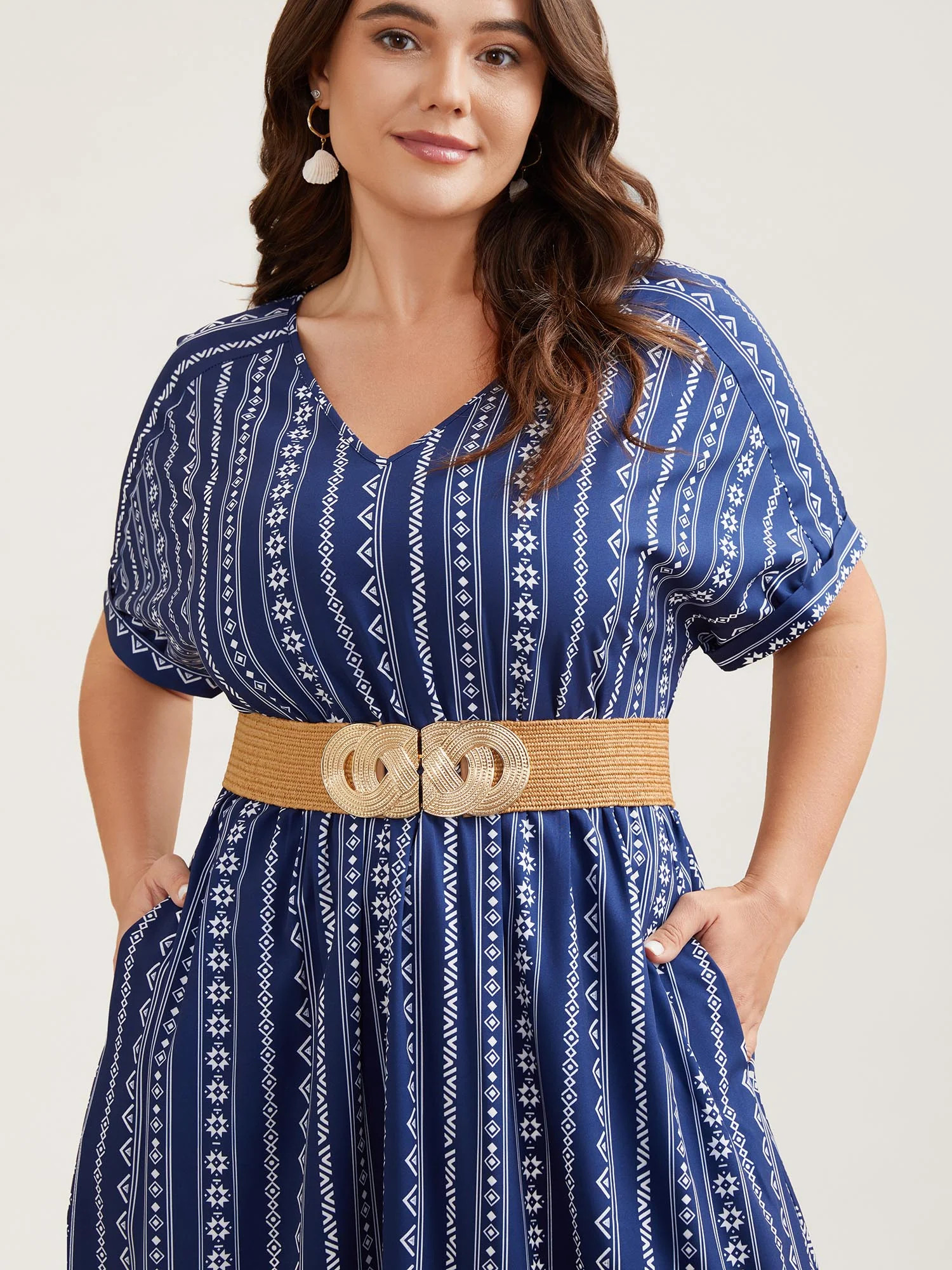 Straw Gold-Tone Elegant Belt | Bloomchic