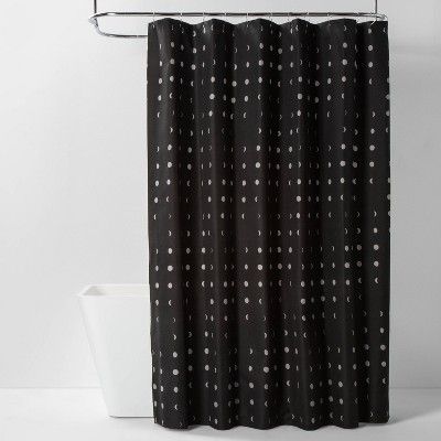 Moon Microfiber Shower Curtain  Gray/Black - Room Essentials™ | Target
