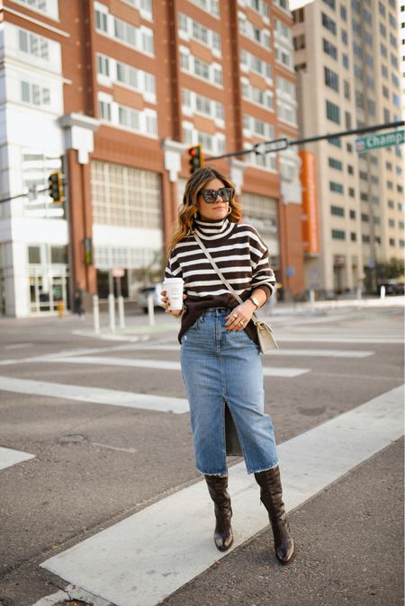 The perfect fall look! Loving denim midi skirts right now!!
Sweater size small
Skirt size 00
Linking an new version on these boots. The material and texture is the same! 
Dsw, Vince Camuto, sweater, turtle neck sweater, denim skirt, midi skirt

#LTKSeasonal #LTKfindsunder50 #LTKshoecrush