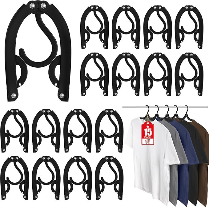 15 Pcs Travel Hangers Portable Foldable Travel Hanger Organizer, Plastic Cruise Ship Accessories ... | Amazon (US)