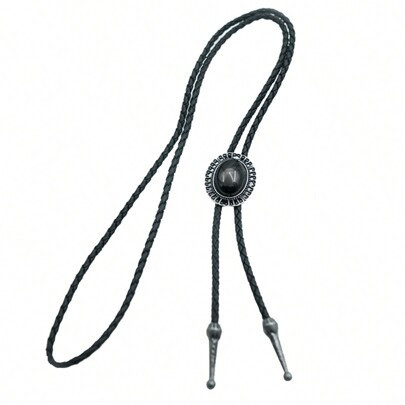 Western Cowboy Stijl Vintage Zwarte Onyx Bolo Tie, Modieuze Unisex Stropdas Met Decoratieve Sluiting En Lange Ketting Straat, School | SHEIN