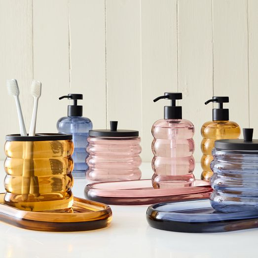 Sculptural Glass Bath Accessories | West Elm (US)