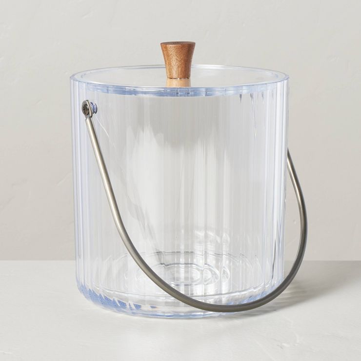 109oz Ribbed Clear Plastic Ice Bucket - Hearth & Hand™ with Magnolia | Target
