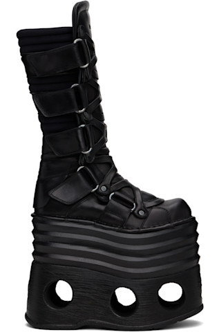 VETEMENTS - Black New Rock Edition Platform Tower Boots | SSENSE
