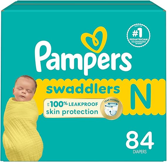 Pampers Baby Diapers - Swaddlers - Size 0, 84 Count, Ultra Absorbent Disposable Newborn Diaper | Amazon (US)