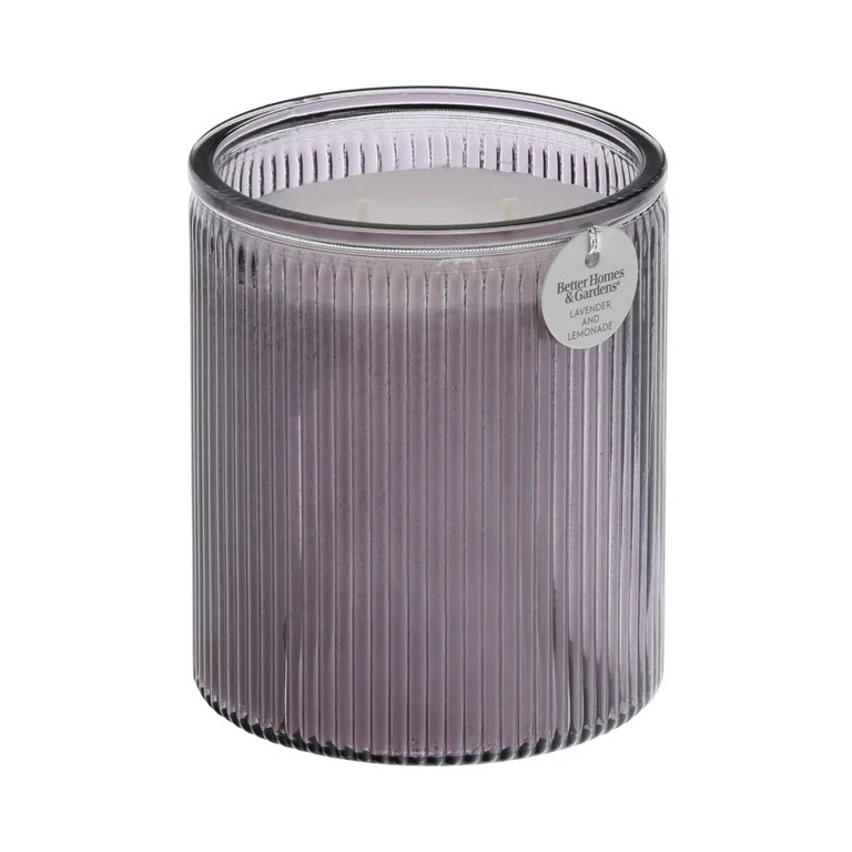 Better Homes & Gardens Lavender and Lemonade Scented 2-Wick 17.1oz Ribbed Jar Candle | Walmart (US)
