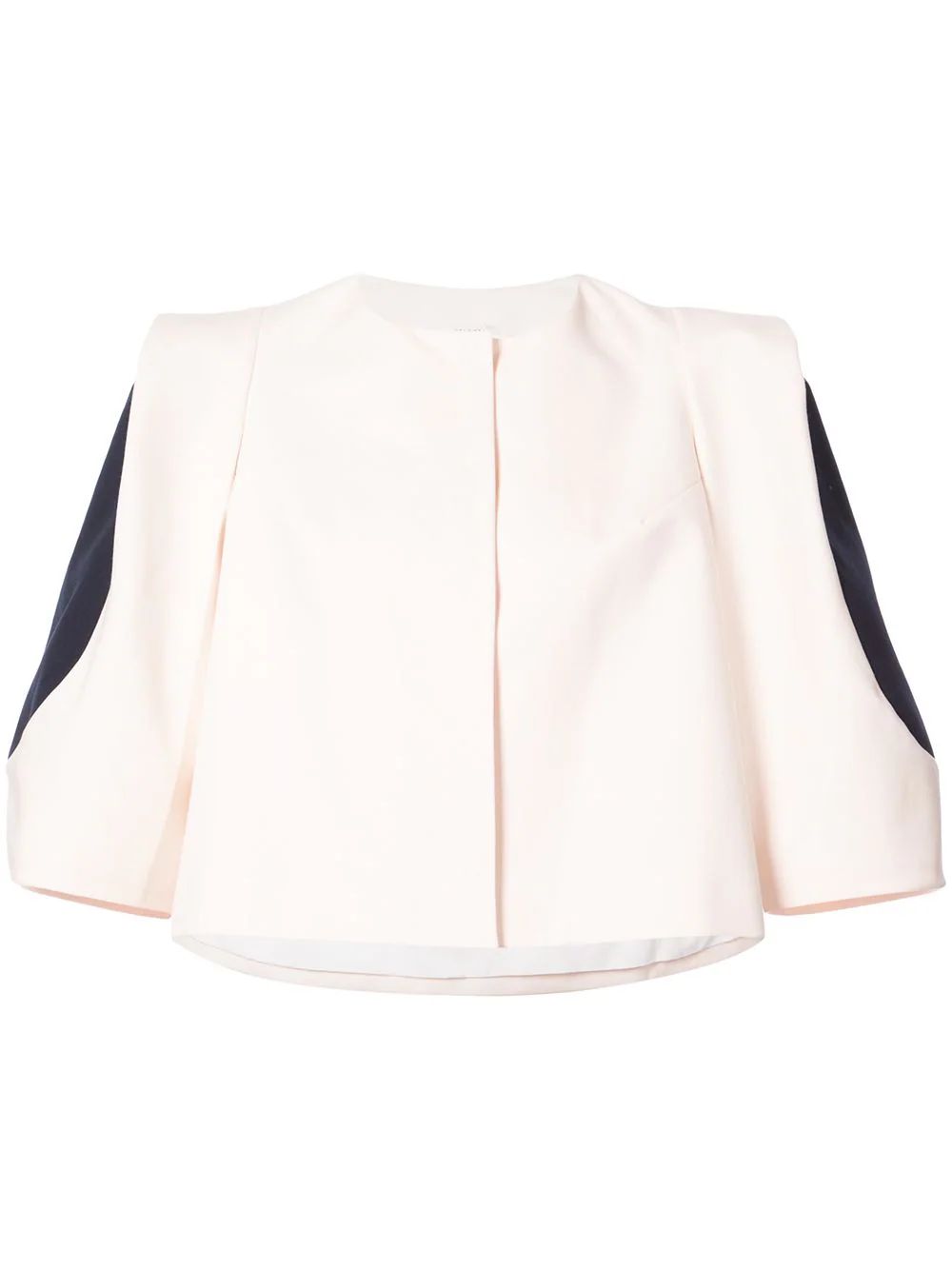 Delpozo contrast-sleeve cropped jacket - Nude & Neutrals | FarFetch US