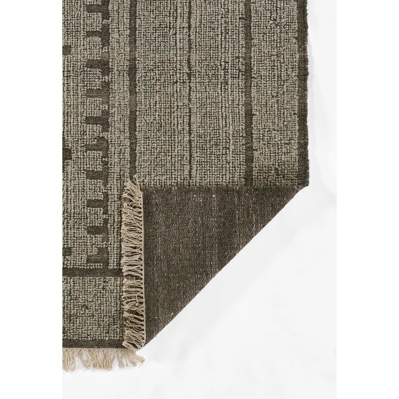 Elick Geometric Handwoven Wool/Cotton Gray/Brown Area Rug | Wayfair North America