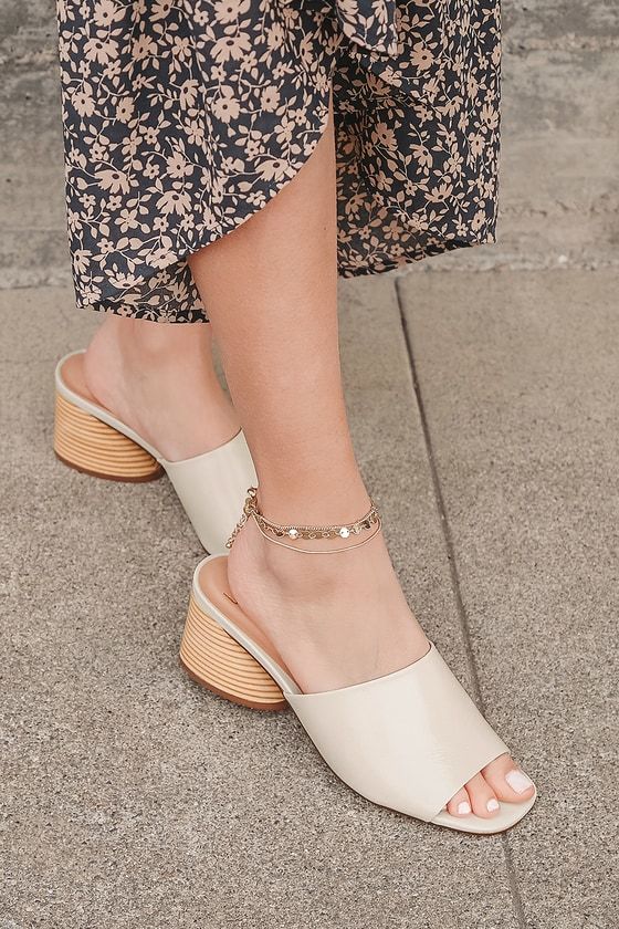 Riyan Off White Nappa Leather High Heel Slide Sandals | Lulus (US)