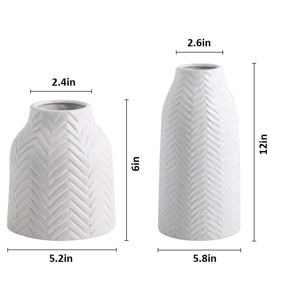 Ceramic Vases,White Ceramic Vase,Vase Pottery Vase Handmade Cute Flower Vase for Home Decor (Large) | Amazon (US)