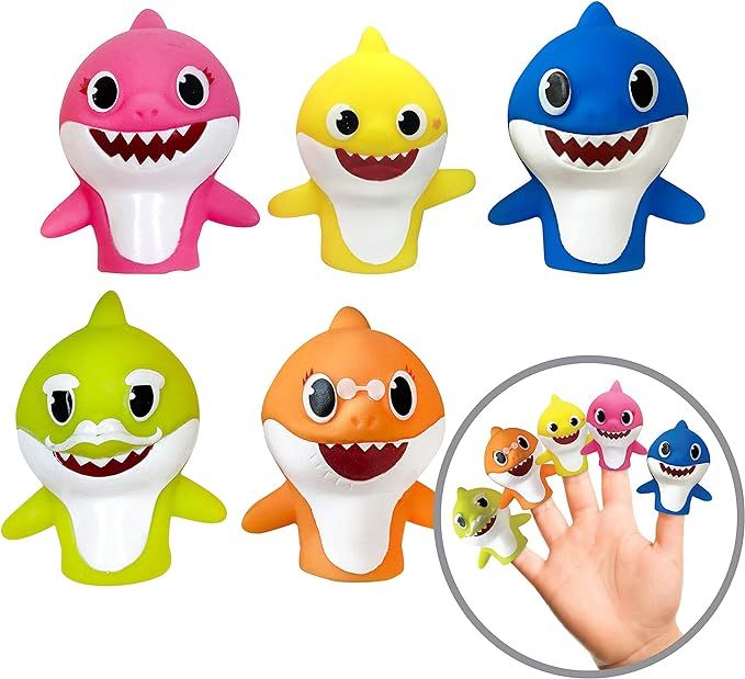 Nickelodeon Baby Shark 5 Pc Finger Puppet Set - Party Favors, Educational, Bath Toys, Story Time,... | Amazon (US)