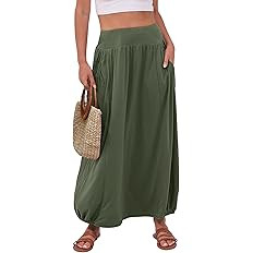ANRABESS Women's Maxi Skirt Summer Trendy High Waisted Boho Flowy Long Skirts 2026 Spring Fashion... | Amazon (US)