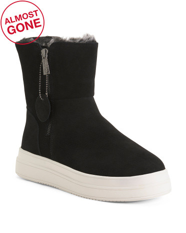 Waterproof Suede Side Zip Boots | TJ Maxx