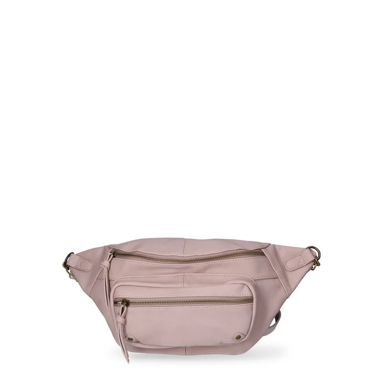 No Boundaries Women's Chain-Trimmed Crossbody Belt Bag - Walmart.com | Walmart (US)