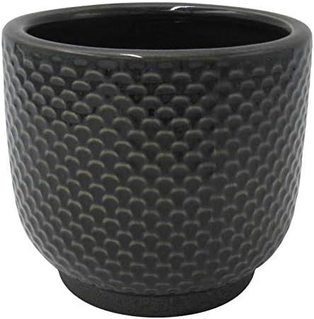 Amazon Brand – Stone & Beam Textured Stoneware Planter, 5.1"H, Black | Amazon (US)