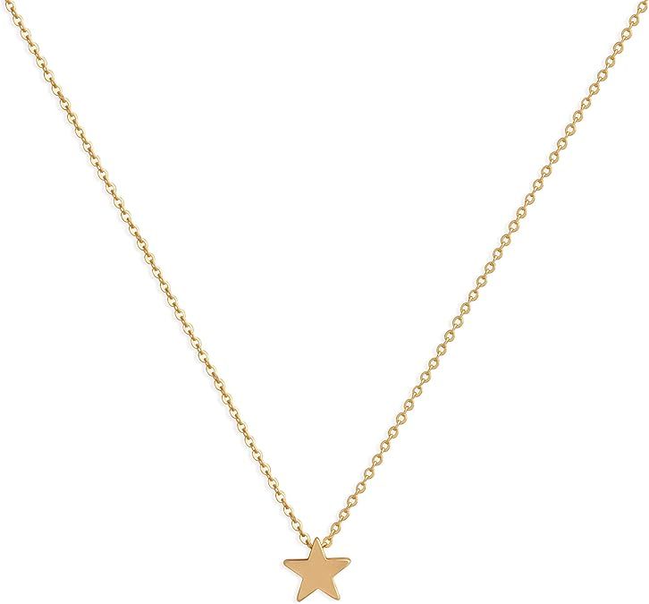 Valloey Rover Gold Star Necklace,Dainty 14K Gold Filled Sterling Silver Round Dot Tiny Heart Litt... | Amazon (US)