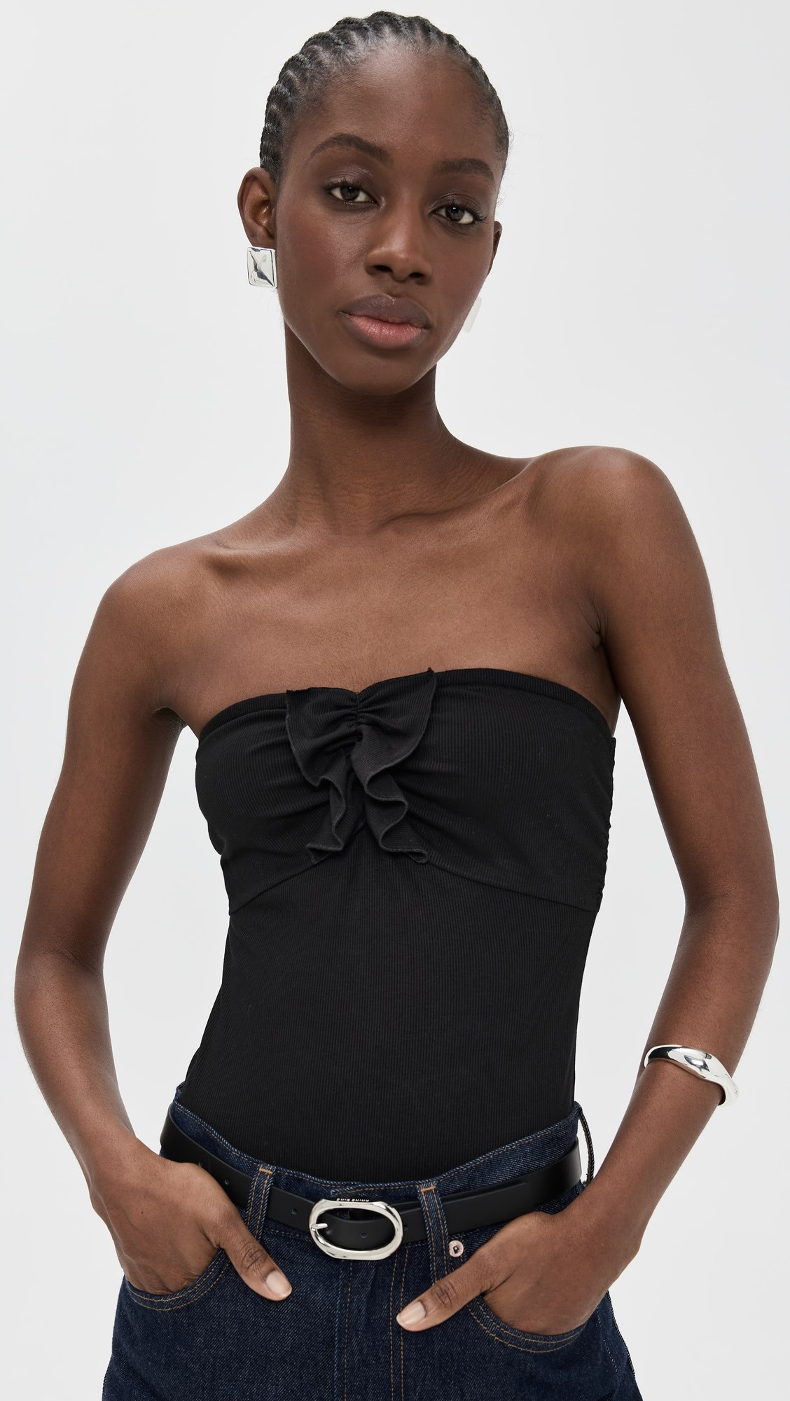 Livvy Strapless Rib Knit Thong Bodysuit | Shopbop