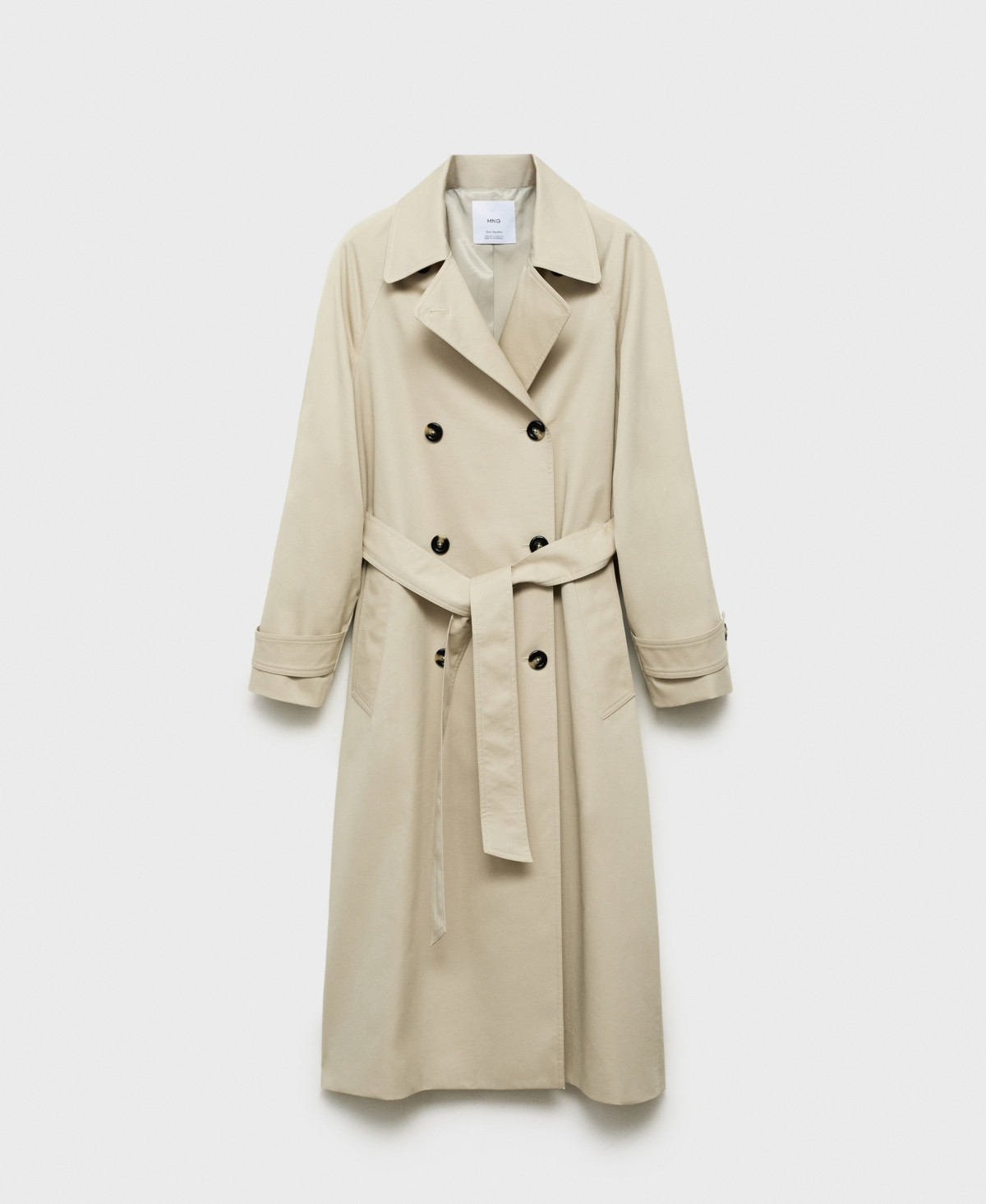 Mango Women's Long Double-Breasted Trench Coat - Beige | Macy's