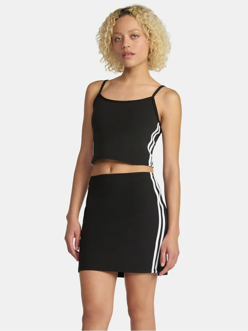 No Boundaries Side Stripe Cami and Skirt Set, 2-Piece, Women's and Women’s Plus - Walmart.com | Walmart (US)