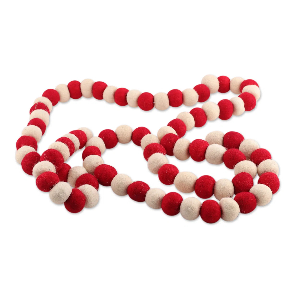 The Holiday Aisle® Handmade Holiday Pompoms Wool Felt Garland | Birch Lane