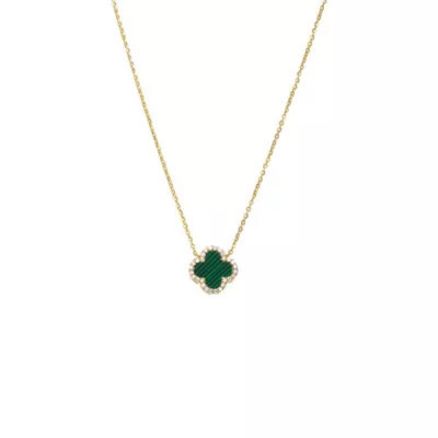 By Adina Eden Pave Colored Stone Clover Necklace | Belk