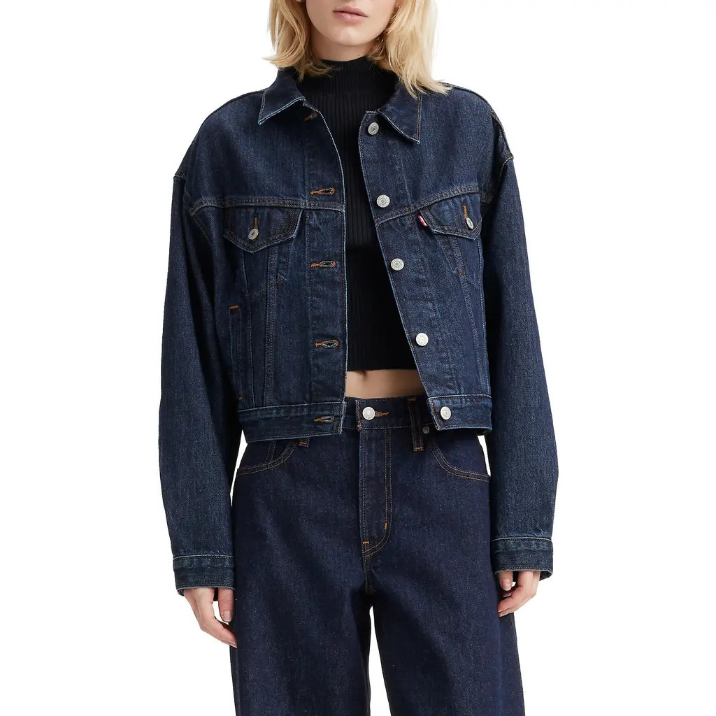 levi's Shrunken '90s Denim Trucker Jacket in Remember Together at Nordstrom, Size Small | Nordstrom