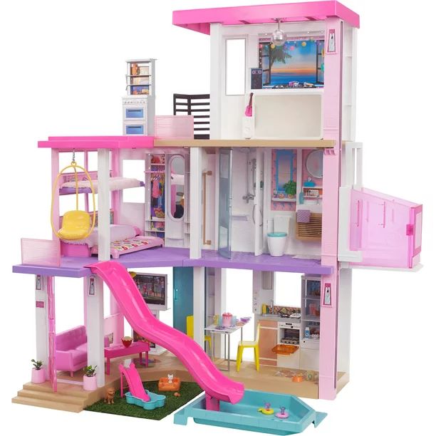 Barbie Dreamhouse (3.75-Ft) Dollhouse with Pool, Slide, Elevator, Lights & Sounds, New for 2021 -... | Walmart (US)