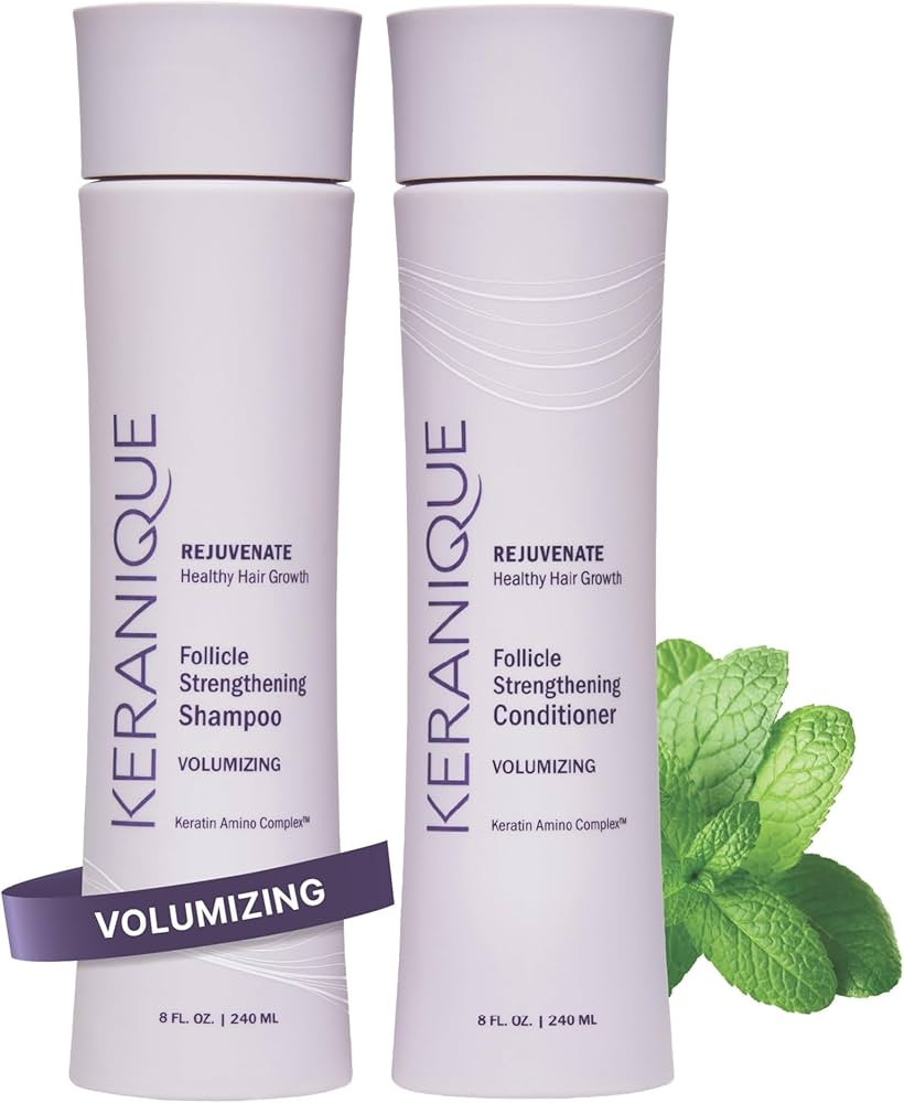 Keranique Volumizing Shampoo and Conditioner Set for Hair Repair and Growth with Biotin and Kerat... | Amazon (US)