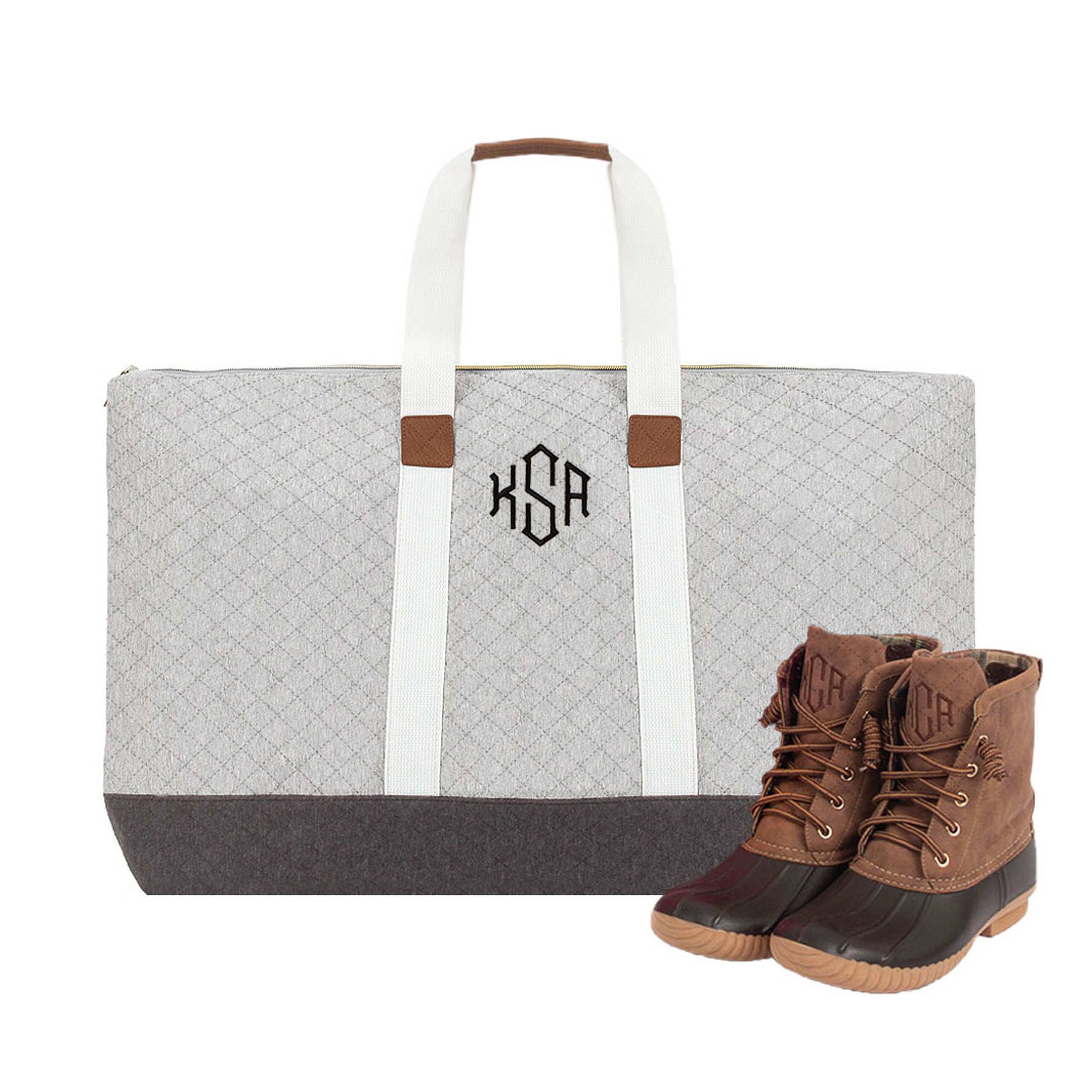 Monogrammed Quilted Weekender | Marleylilly