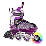 Crazy Skates Adjustable Inline Skates with Light Up Wheels - Roller Blades for Girls - Purple Small  | Amazon (US)