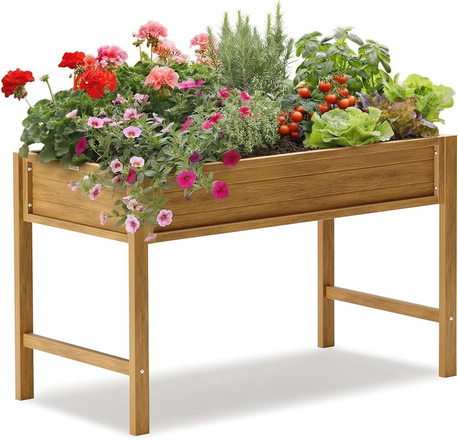 YEFU Raised Garden Beds Outdoor: 48x24x30in HIPS Planter Boxes Outdoor with Legs to Plant Herbs V... | Amazon (US)