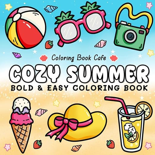 Cozy Summer: Bold & Easy Coloring Book for Adults and Teens Featuring Fun Summer Designs for Stre... | Amazon (US)