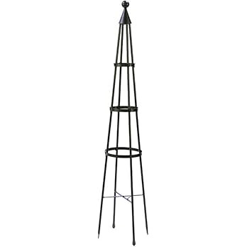 Achla Designs OBL-01, 61-in Wrought Iron Garden Obelisk Trellis, Small, Graphite | Amazon (US)