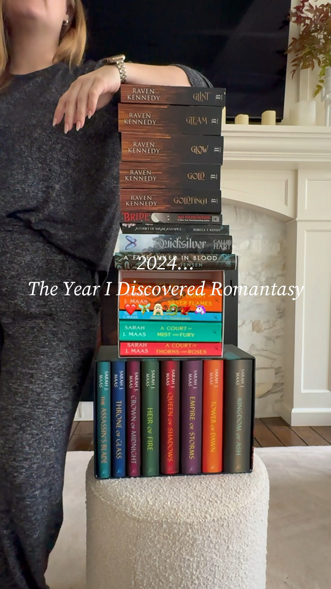 Considering I only started reading Romantasy mid-May, I’d say I’m low-key obsessed. All thanks to my sister @theemraedit 😂 Not to mention that I’m missing a few books from this stack since I’ve been lending them out 🙃

My absolute favorites have been the Court of Thorns & Roses series, the Plated Prisoner series, and the Throne of Glass series (I’m less than 100 pages from the end of Kingdom of Ash and am not ready for it to be over!).

What books/genres did you read this year that surprised you? I plan on starting Fourth Wing this week!

#LTKHome #LTKWatchNow