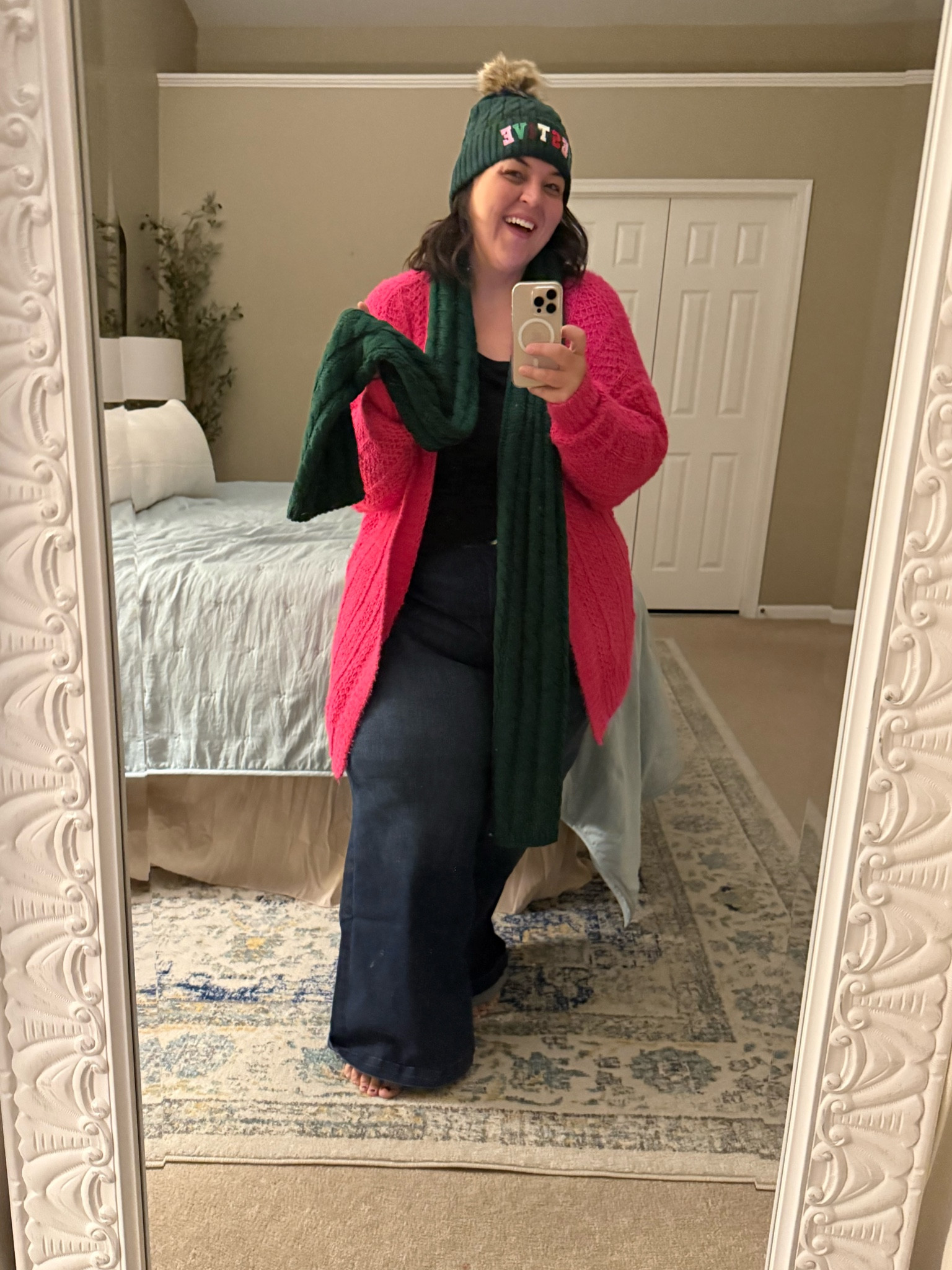 Couldn’t feel more festive if I tried! These pieces from Lane Bryant have me anxiously awaiting the holiday! 

The pink cardigan is genuinely one of the most comfortable items I’ve ever worn! I will be wearing it nonstop!! And the JEANS!!! I am so picky about jeans and these might just be my perfect style! Super stretchy but also supportive! Size down if you’re between sizes- I wish I had & will probably exchange this for a smaller size. 

And of course you can’t go wrong with a festive hat and coordinating scarf this time of year. I’m obsessed! 

#GiftedByLaneBryant #LaneBryant

#LTKplussize #LTKSeasonal #LTKfindsunder100