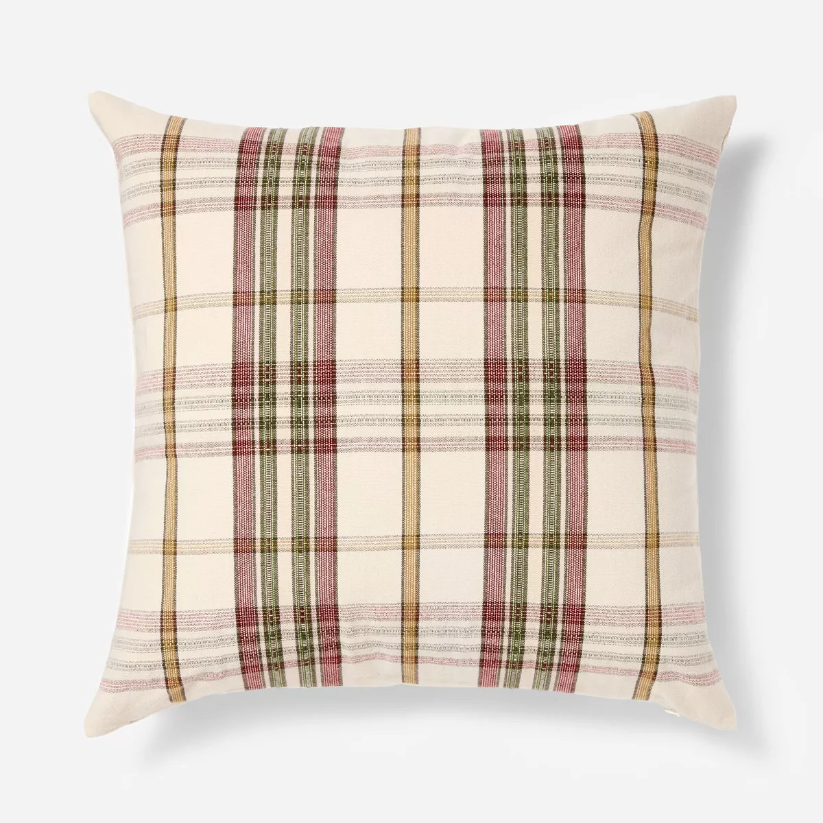 Oversized Woven Plaid Square Throw Pillow Red/Green/Cream/Gold - Threshold™ designed with Studi... | Target