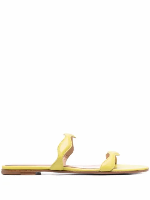 double-strap leather sandals | Farfetch (US)