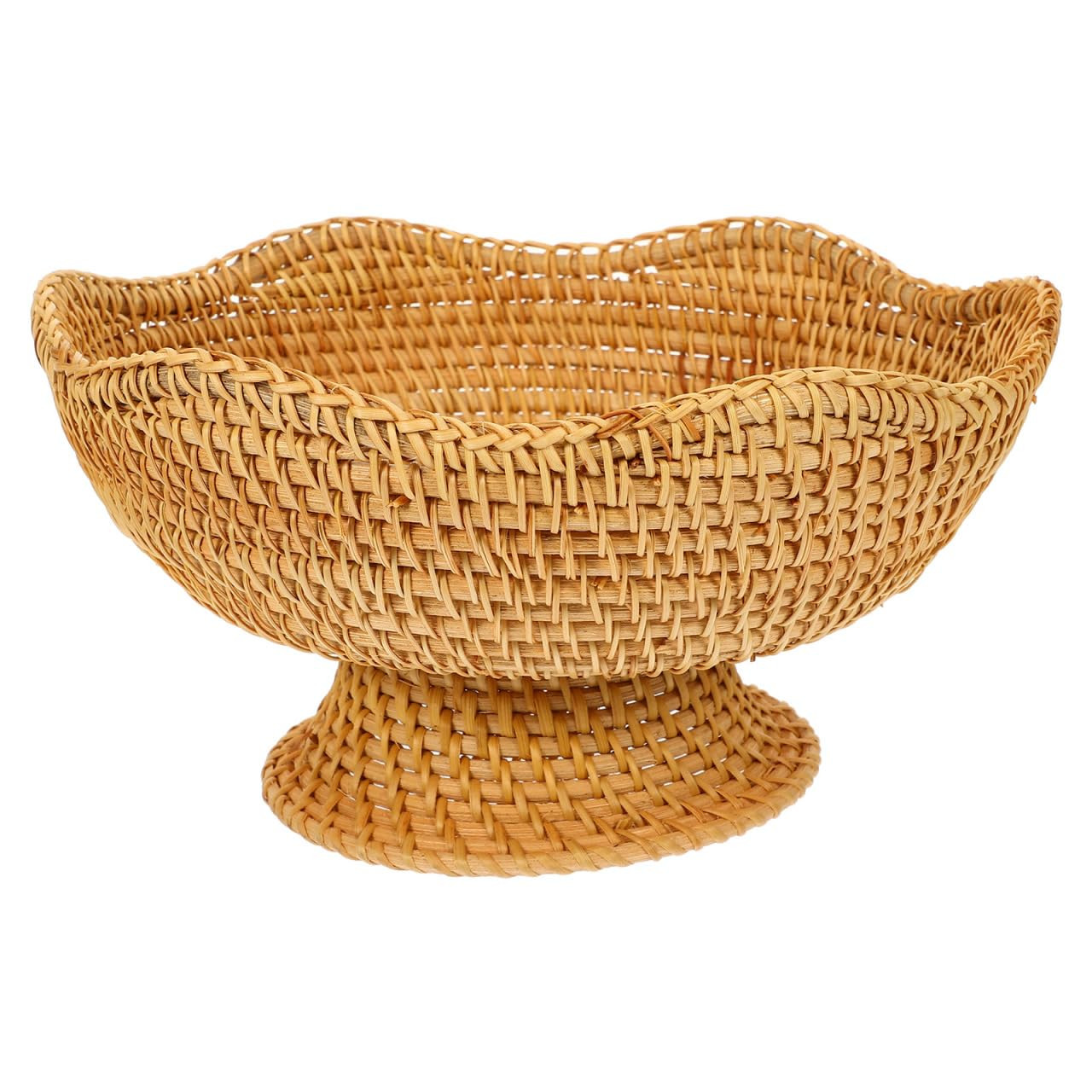 Small Round Woven Storage Basket for Entryway Natural Rattan Decorative Tray for Organizing Keys Wallet Snacks and Fruits Versatile Tabletop Storage | Amazon (US)