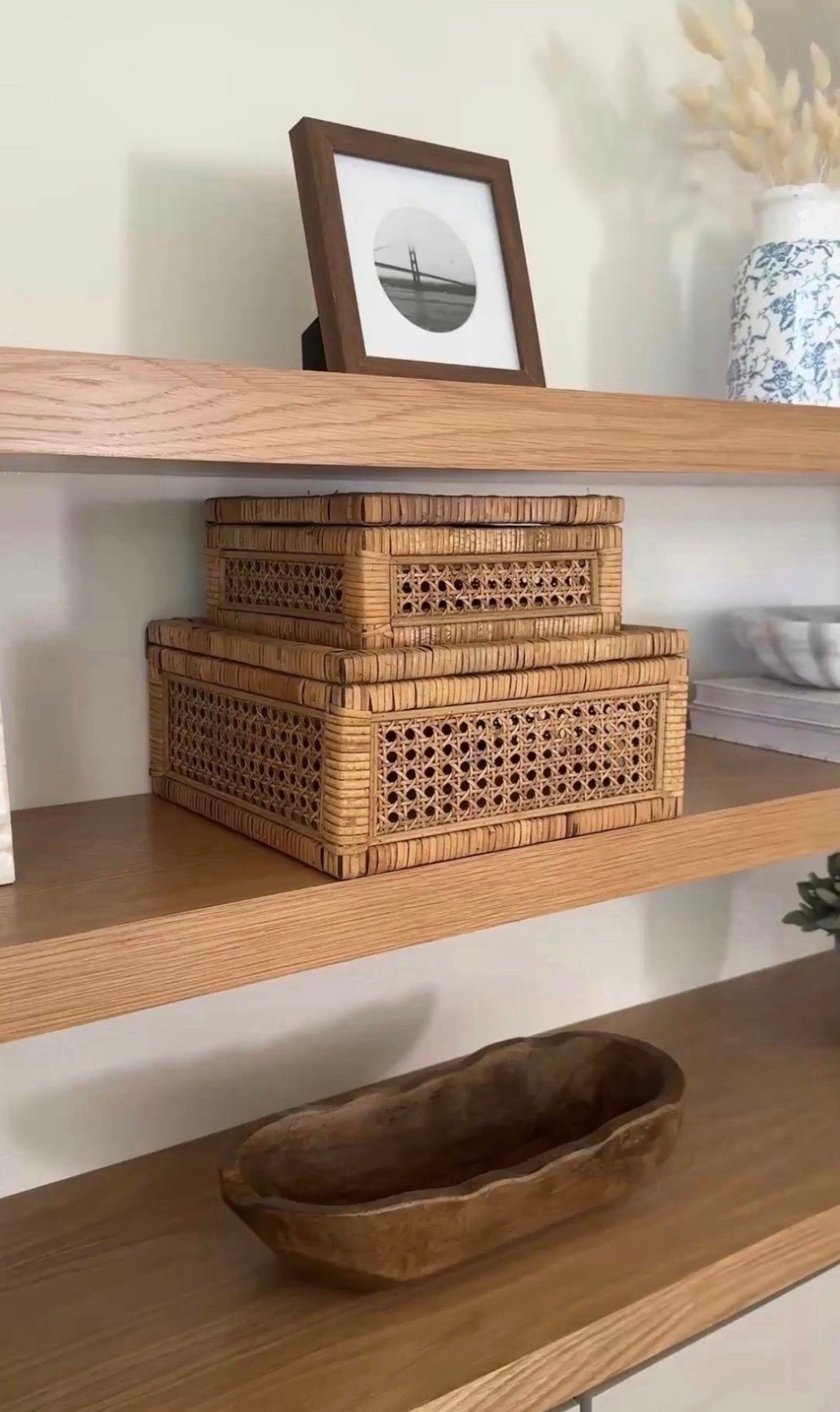 Decorative boxes make for beautiful shelf styling pieces and they’re a great way to hide small things like remotes! Shop my favorites here! ￼

#LTKHome