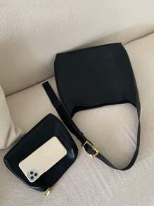 Buckle Decor Hobo Bag SKU: sg2210203671068664(80 Reviews)$18.50$17.58Join for an Exclusive 5% OFF... | SHEIN