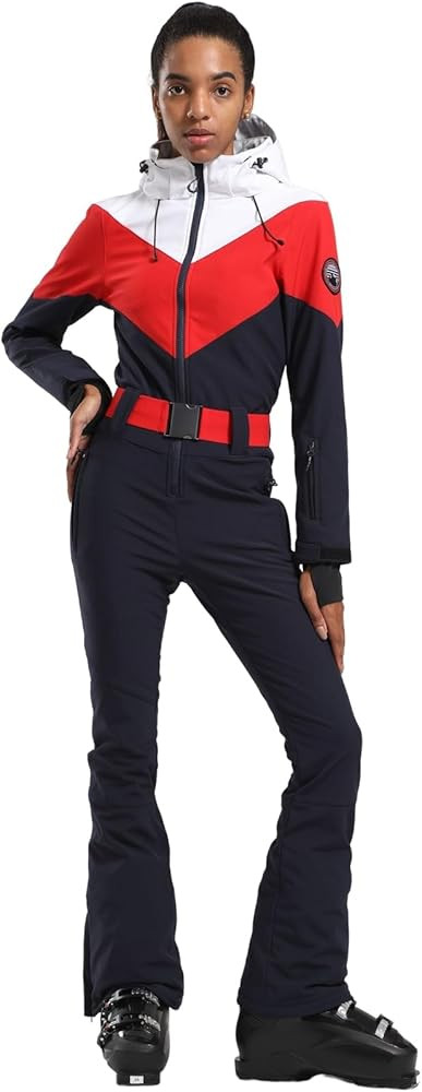 GSOU SNOW Ski Suit Women One Piece Jumpsuit Snowsuit adult Slim Winter Waterproof Windproof Outdo... | Amazon (US)