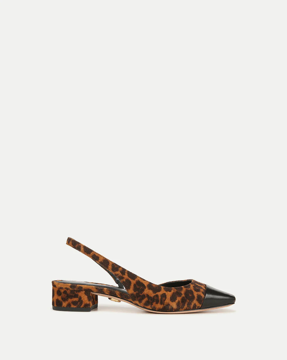 Cecile Leopard Cap-Toe Slingback | Veronica Beard